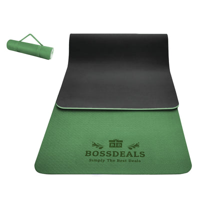 BOSSDEALS TPE Yoga Mat Green