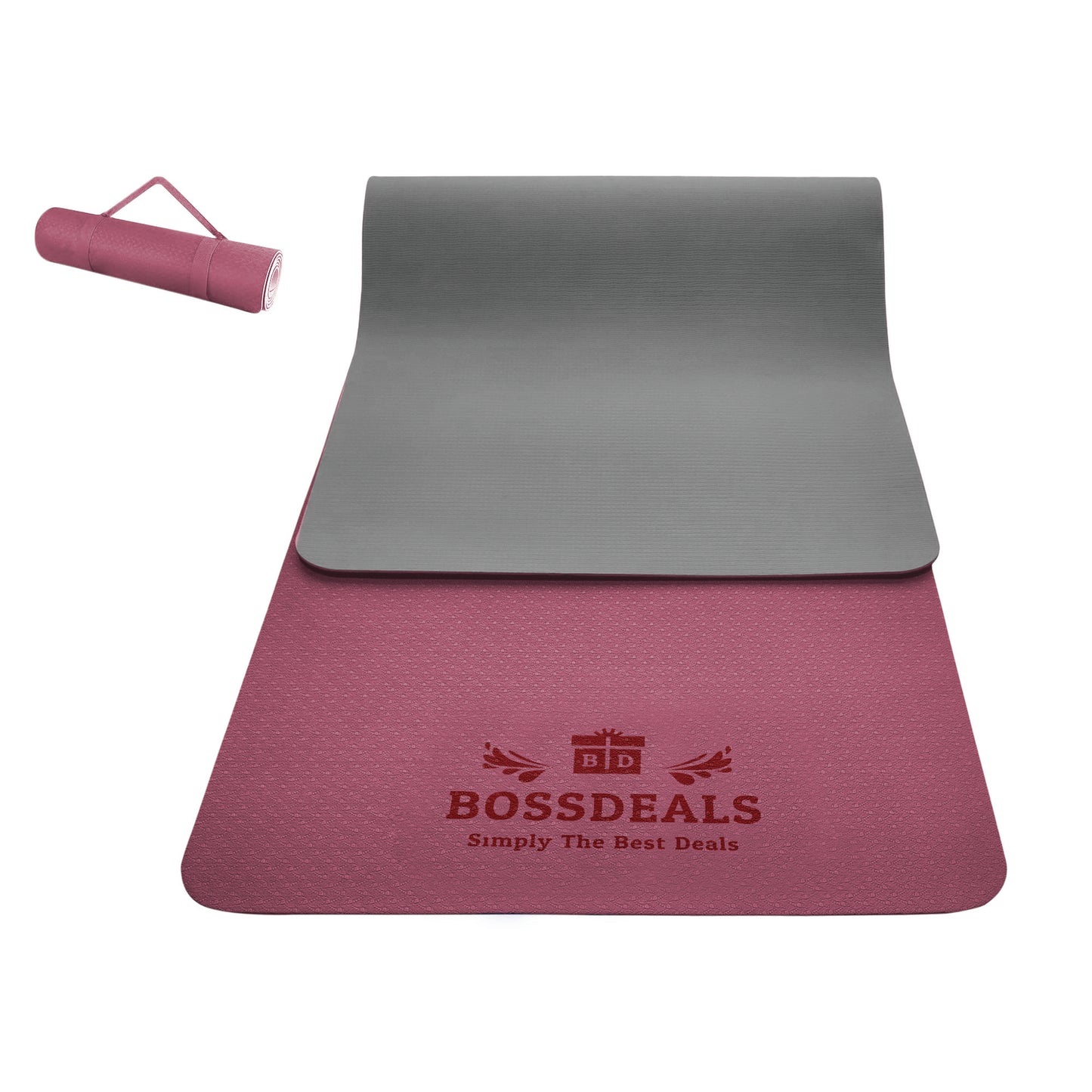 BOSSDEALS TPE Yoga Mat Pink