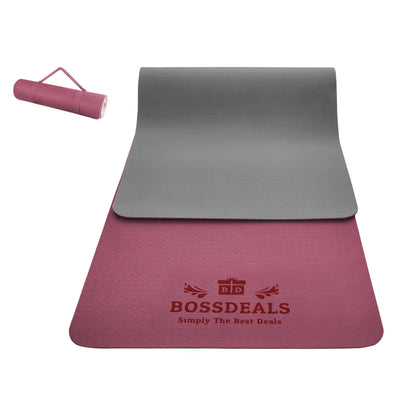 BOSSDEALS TPE Yoga Mat Pink