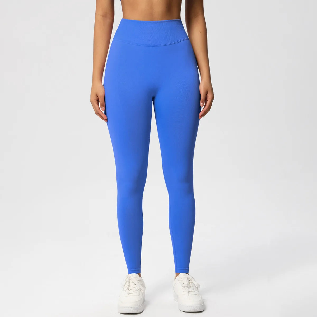 Blue Color Viral Seamless Scrunch Butt Leggings with High Waist & Sculpting