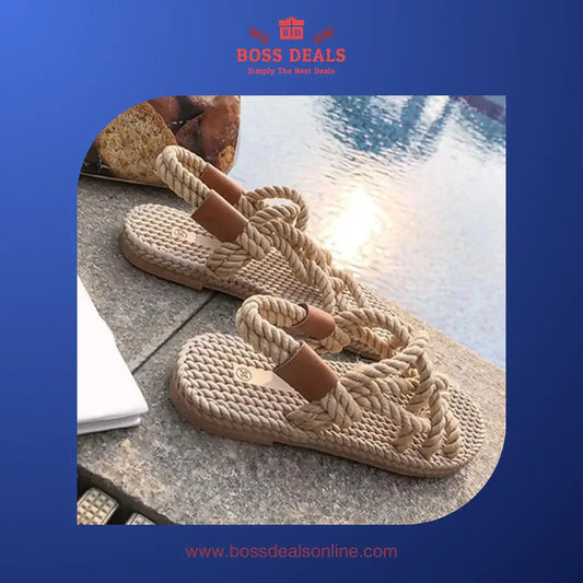 Braided Rope with Traditional Casual Style and Simple Fashion Women's Summer Shoes - BossDeals Online
