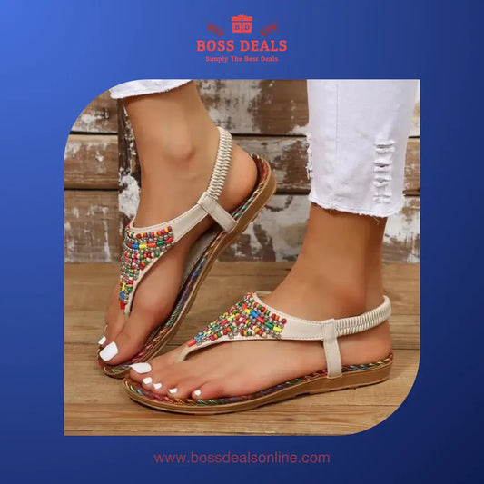 Bohemia Style Clip Toe Summer Flat Sandals for Women - BossDeals Online