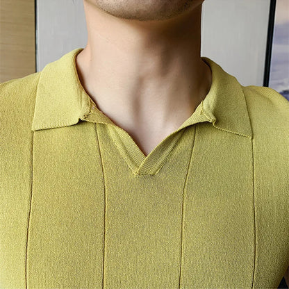 High Quality Knitted Polo Shirt Men