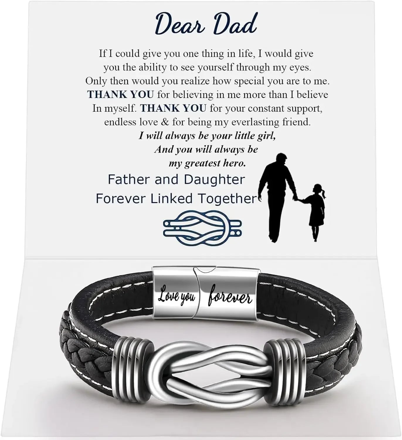 A heartfelt bracelet symbolizing the bond between a father and daughter, perfect for expressing love and appreciation.