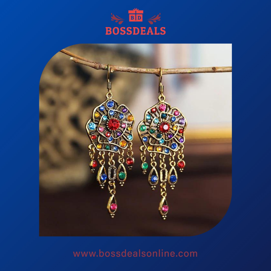 Gypsy Retro bohemian Flower Earrings from BossDeals