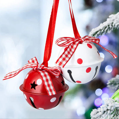 Hollow Bowknot Metal Bells Xmas Tree Pendant Christmas Party Hanging Ornament