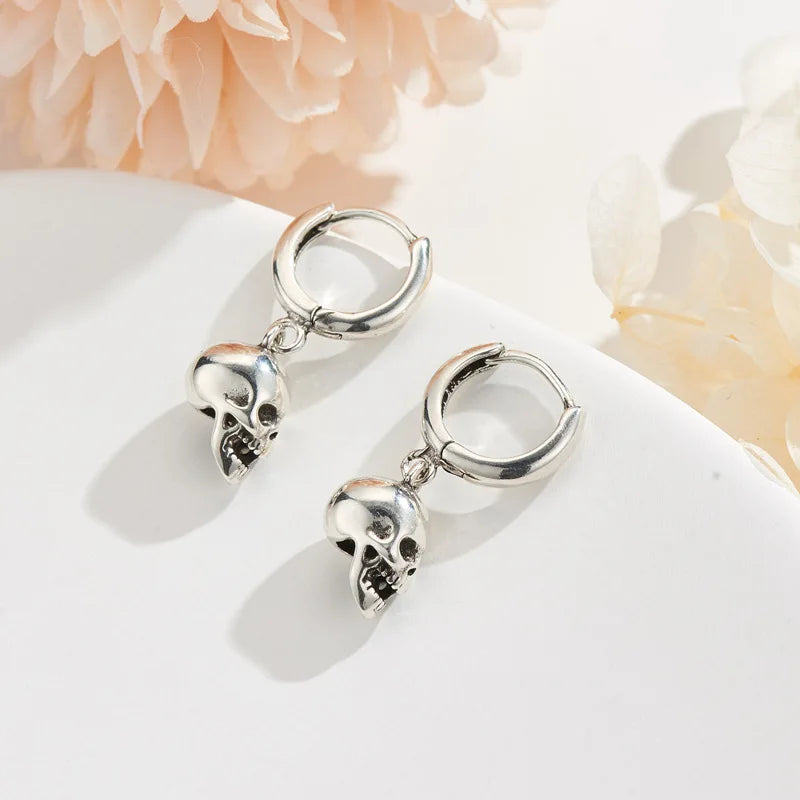 REETI 925 Sterling Silver Earrings skull drop Earring Creative Hot Sexy Jewelry For Women Gift Customized