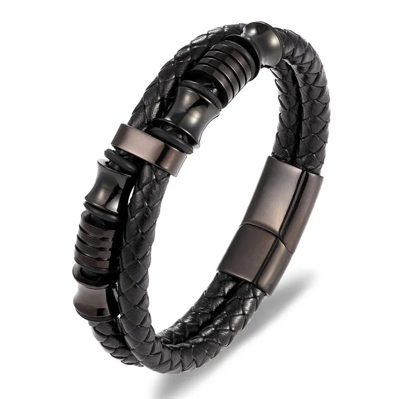 Stainless Steel Charm Magnetic Black Men Bracelet