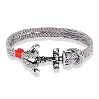 Nautical Rope Anchor Bracelet with Stainless Steel Buckle