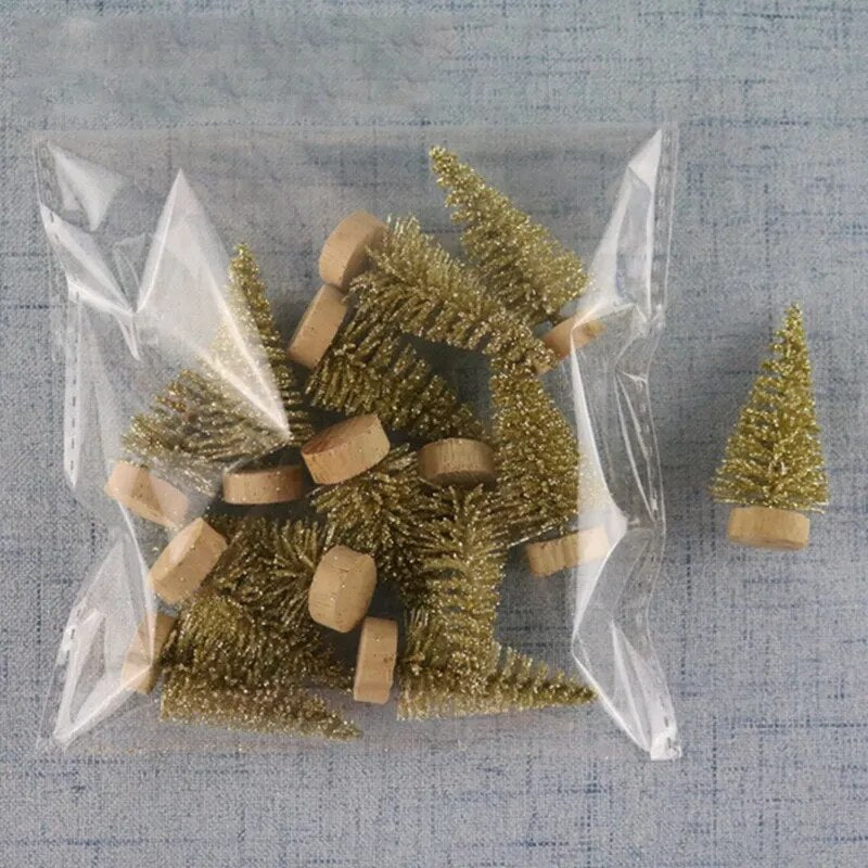 12PCS /Bag Wooden Gold Silver Pine Cone Christmas Decorations Christmas Tree Hanging Ornament