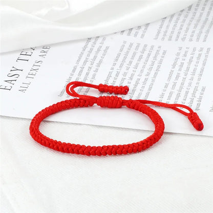 Multicolor Rope Lucky Knot Bracelet with Handmade Adjustable Woven Charm