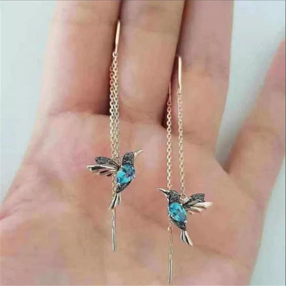 New Fashion Little Bird Drop Long Hanging Earrings for Women