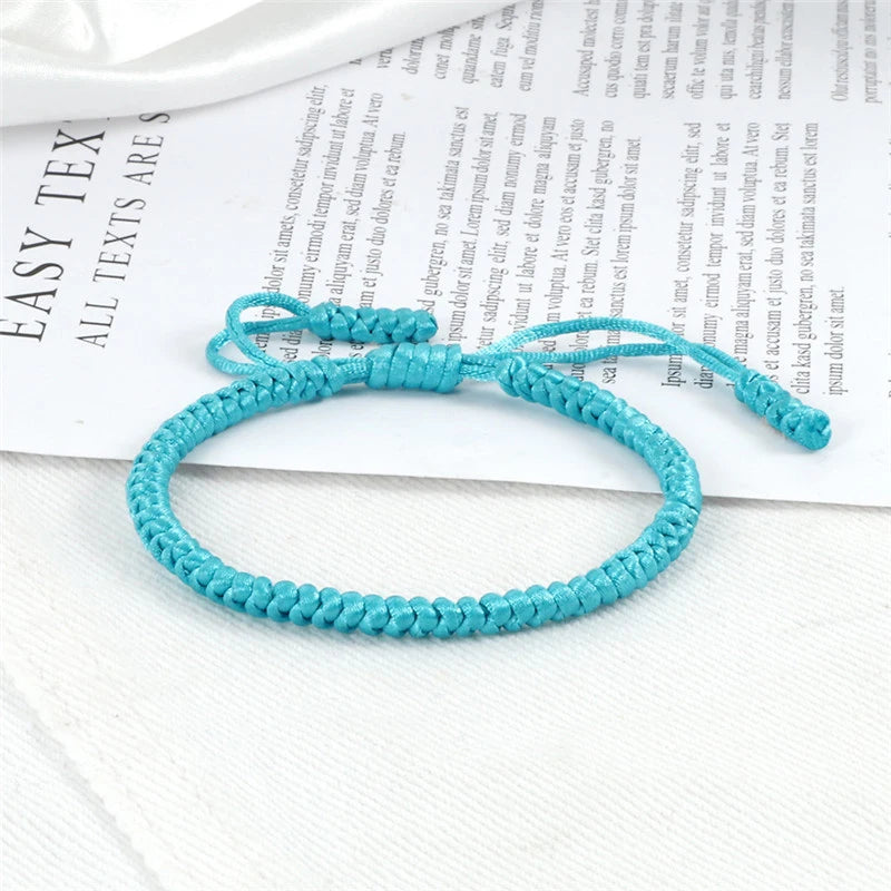 Blue Rope Knots Bracelet with Handmade Braided Adjustable Fashion Jewelry