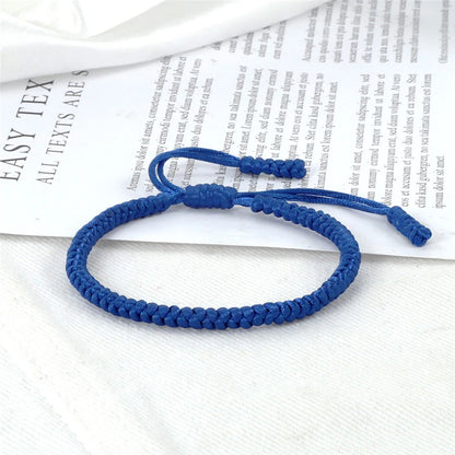 Blue Rope Knots Bracelet with Handmade Braided Adjustable Fashion Jewelry