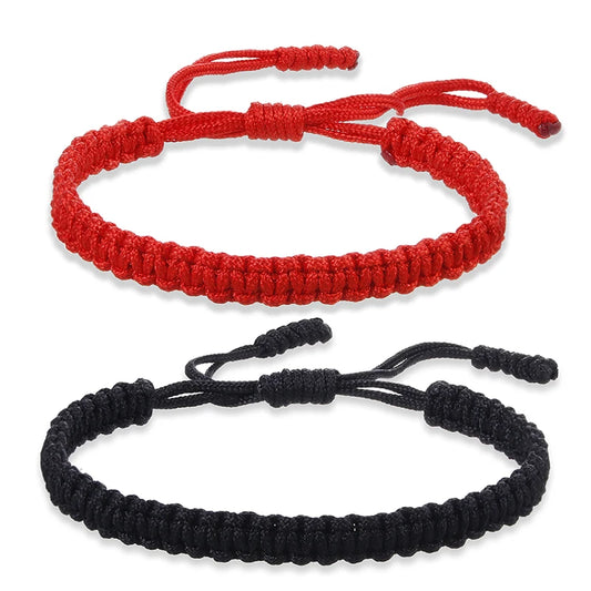 Handmade Black Red Rope Knot Bracelet for Men & Women