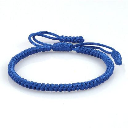 Blue Rope Knots Bracelet with Handmade Braided Adjustable Fashion Jewelry