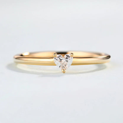 Little Heart Shaped Gold Color Finger Rings For Women