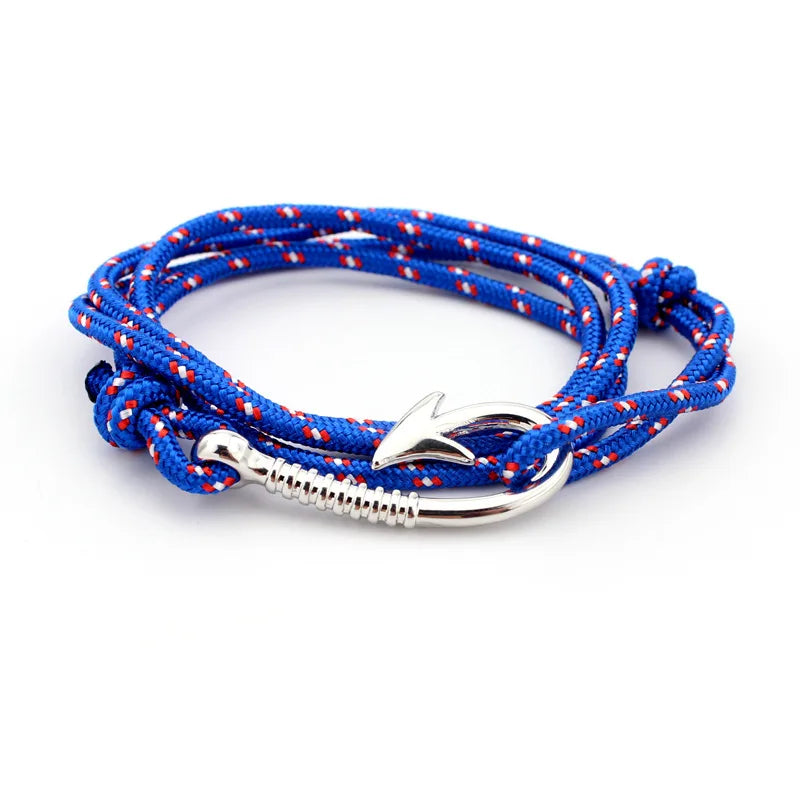 Stylish Navy Style Multilayer Rope Anchor Bracelet for Men