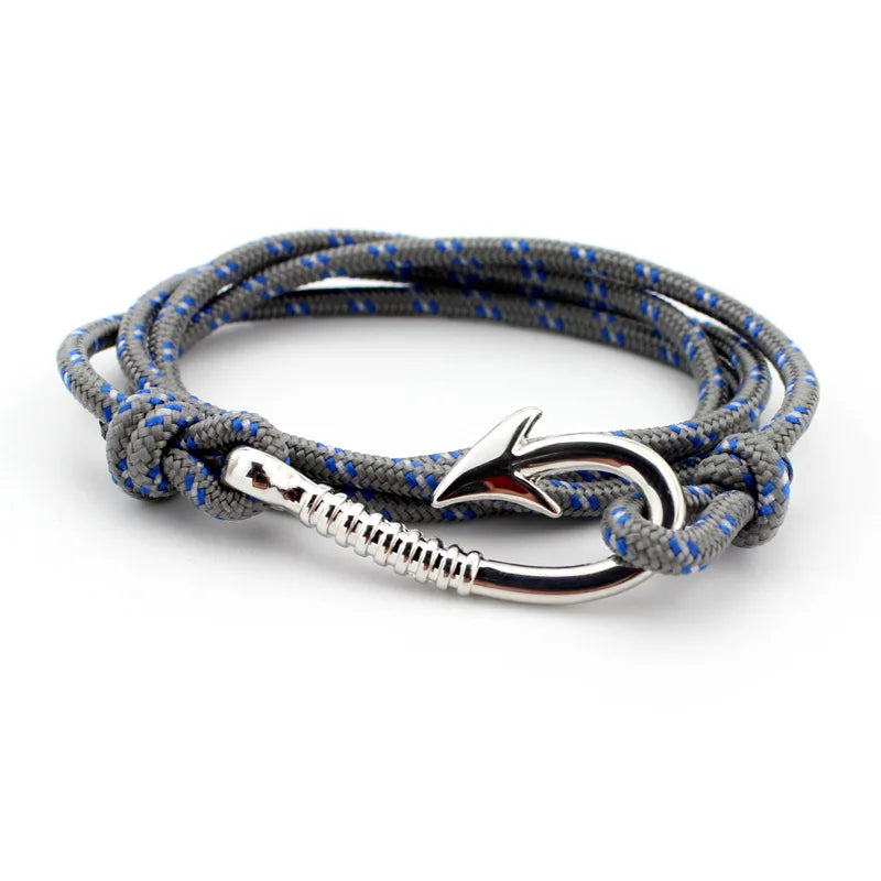 Stylish Navy Style Multilayer Rope Anchor Bracelet for Men