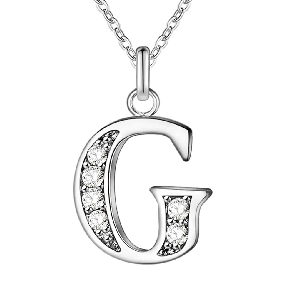 925 Sterling Silver Personalized Necklace – Mosaic Letter Necklace for Women