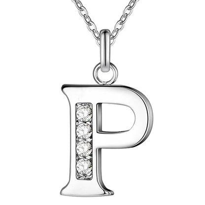 925 Sterling Silver Personalized Necklace – Mosaic Letter Necklace for Women