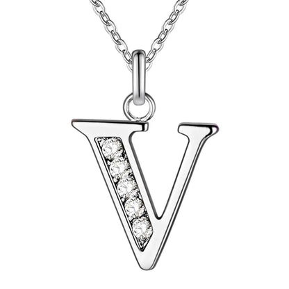 925 Sterling Silver Personalized Necklace – Mosaic Letter Necklace for Women