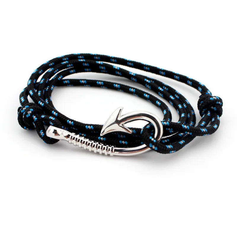 Stylish Navy Style Multilayer Rope Anchor Bracelet for Men