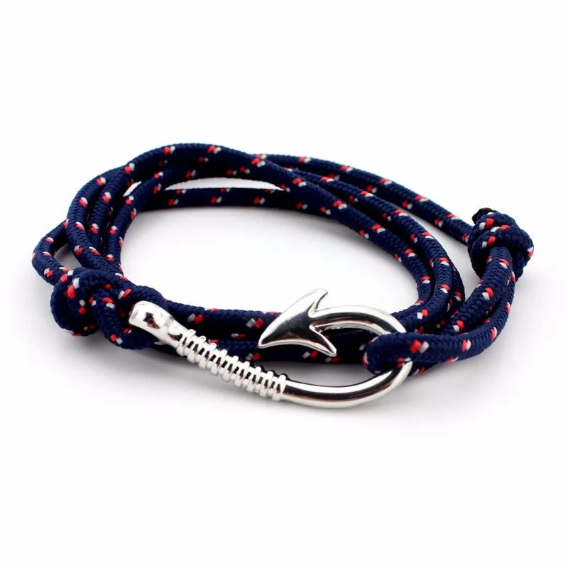 Stylish Navy Style Multilayer Rope Anchor Bracelet for Men