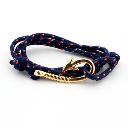 Stylish Navy Style Multilayer Rope Anchor Bracelet for Men