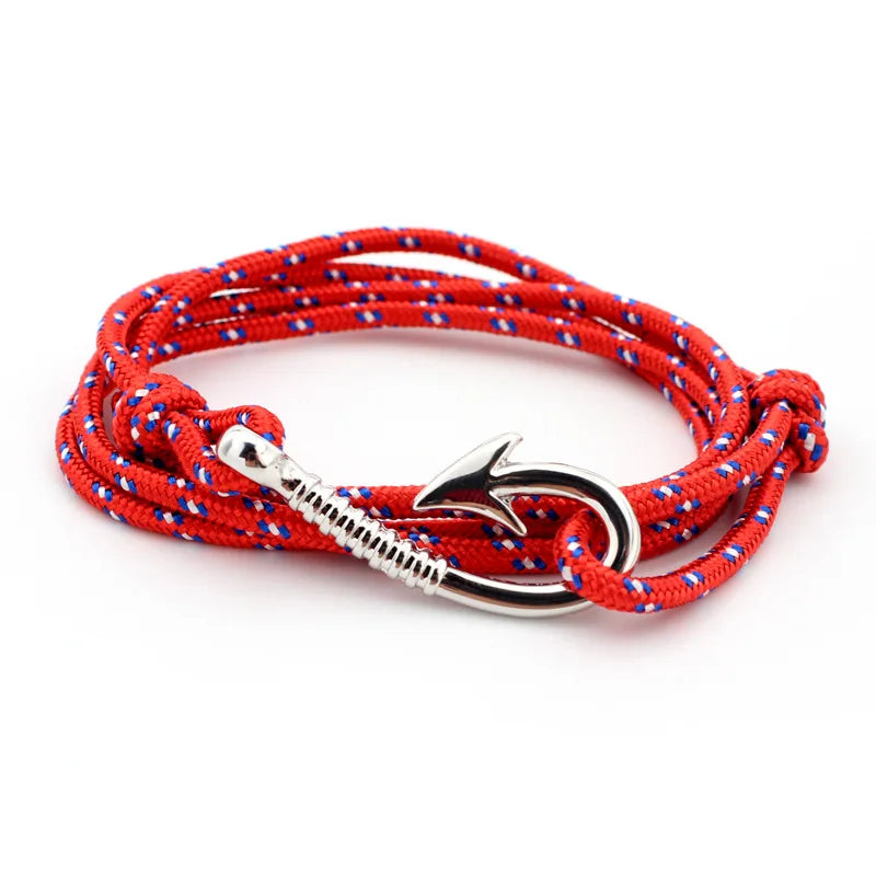 Stylish Navy Style Multilayer Rope Anchor Bracelet for Men