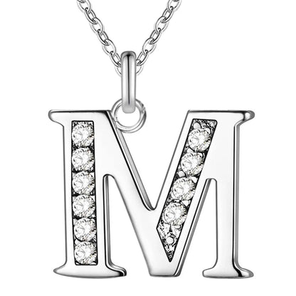 925 Sterling Silver Personalized Necklace – Mosaic Letter Necklace for Women