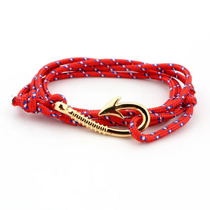 Stylish Navy Style Multilayer Rope Anchor Bracelet for Men