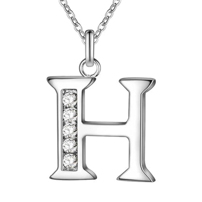 925 Sterling Silver Personalized Necklace – Mosaic Letter Necklace for Women