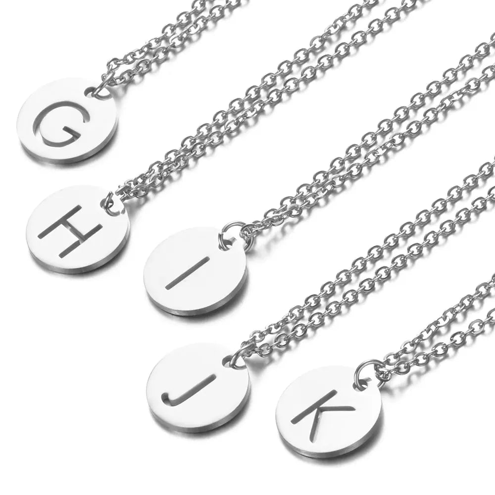 925 Sterling Silver Initial Necklaces for Women & Girls – Dainty Disc Letter Necklace, Hypoallergenic Silver Jewelry Gifts for Teens & Women