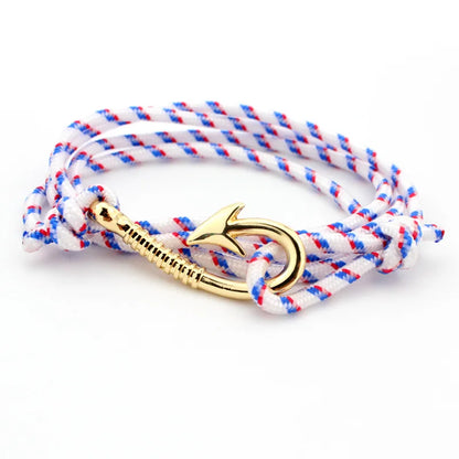 Stylish Navy Style Multilayer Rope Anchor Bracelet for Men