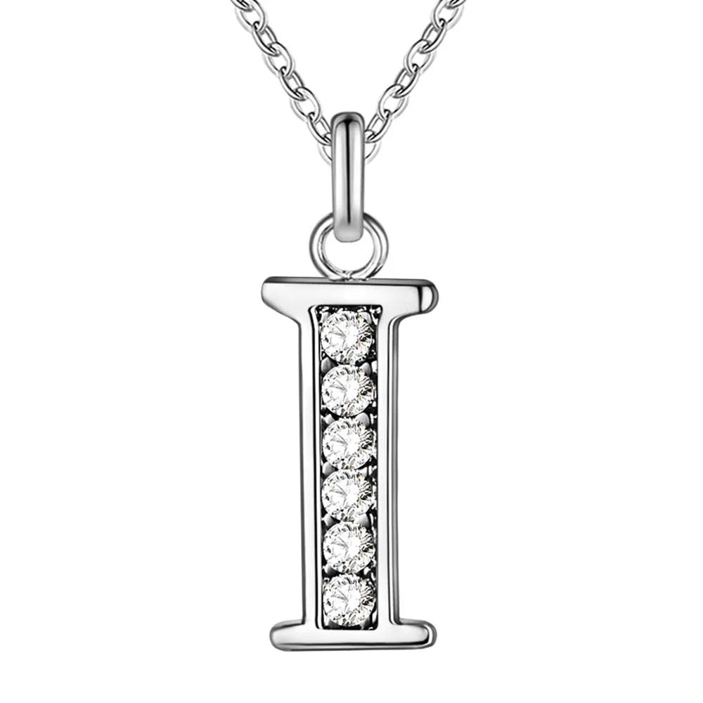 925 Sterling Silver Personalized Necklace – Mosaic Letter Necklace for Women