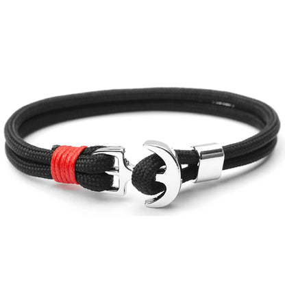 Hot Black/Steel Anchor Bracelet with Timeless Style for Men and Women