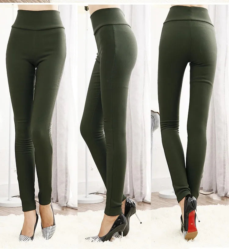 High Waist Stretch Pencil Skinny Cotton Leggings for Women