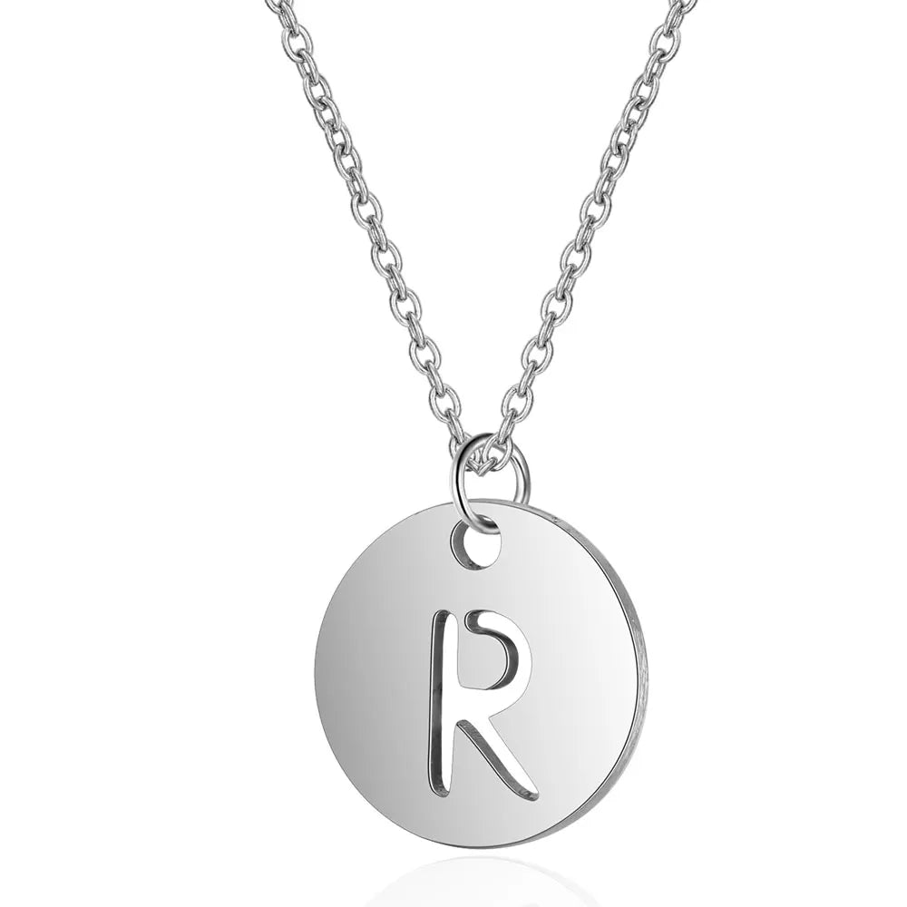 925 Sterling Silver Initial Necklaces for Women & Girls – Dainty Disc Letter Necklace, Hypoallergenic Silver Jewelry Gifts for Teens & Women