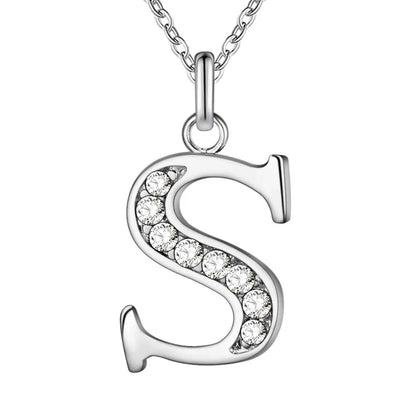 925 Sterling Silver Personalized Necklace – Mosaic Letter Necklace for Women