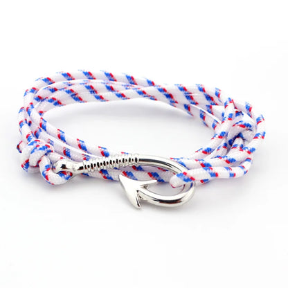 Stylish Navy Style Multilayer Rope Anchor Bracelet for Men