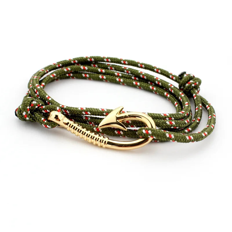 Stylish Navy Style Multilayer Rope Anchor Bracelet for Men