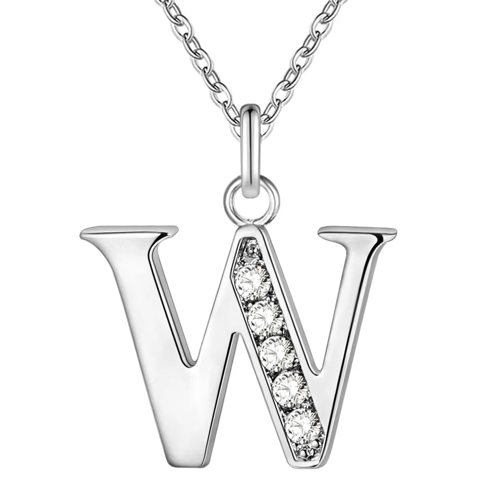 925 Sterling Silver Personalized Necklace – Mosaic Letter Necklace for Women