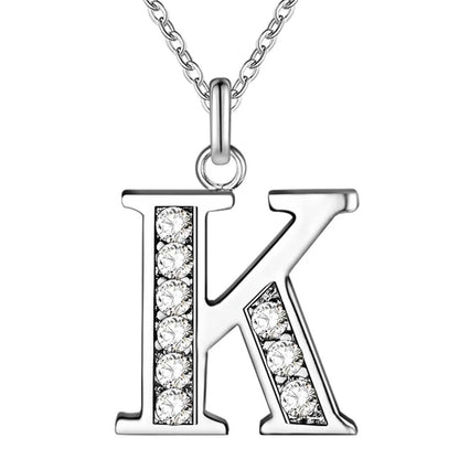 925 Sterling Silver Personalized Necklace – Mosaic Letter Necklace for Women