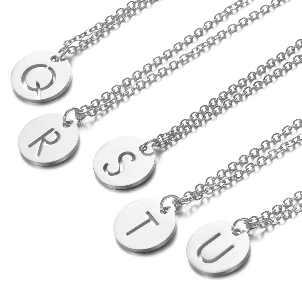 925 Sterling Silver Initial Necklaces for Women & Girls – Dainty Disc Letter Necklace, Hypoallergenic Silver Jewelry Gifts for Teens & Women