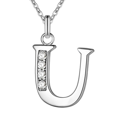 925 Sterling Silver Personalized Necklace – Mosaic Letter Necklace for Women