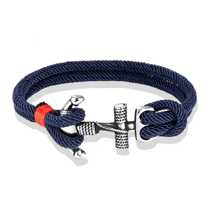 Nautical Rope Anchor Bracelet with Stainless Steel Buckle