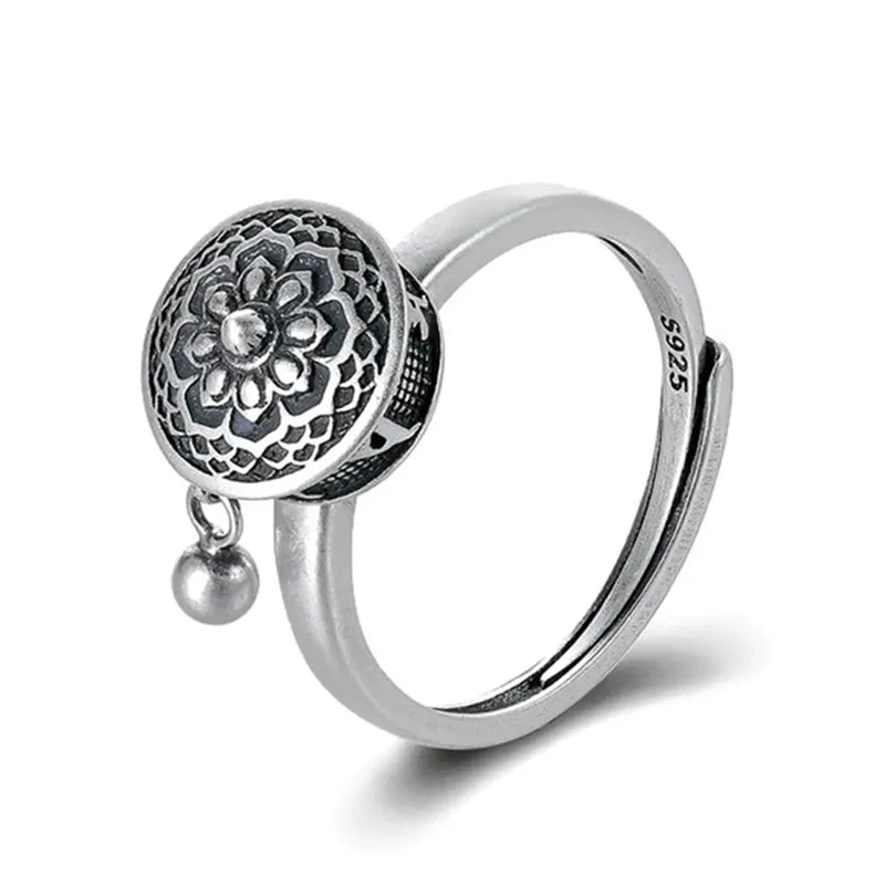 Silver Color Buddhist Ring for Women