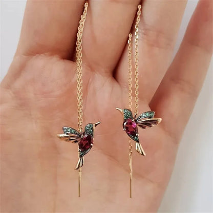 New Fashion Little Bird Drop Long Hanging Earrings for Women