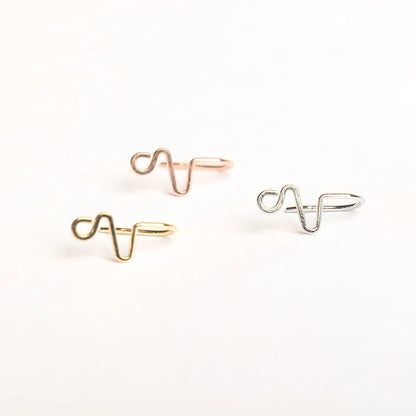 Original Copper Wire Spiral Fake Piercing Nose Ring Pink Gold Silver Color Clip Nose Ring Also Can Be Ear Clip Cuff Bijoux